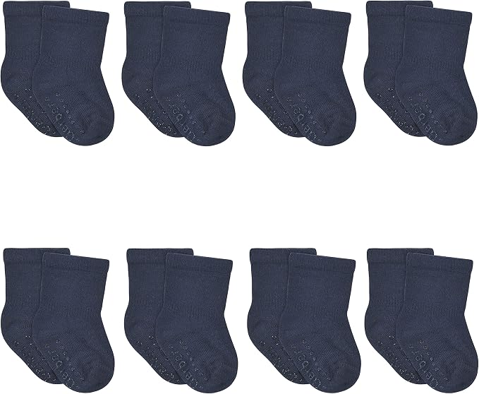 Gerber baby-boys 8-pack Wiggle-proof Jersey Crew Socks by Gerber