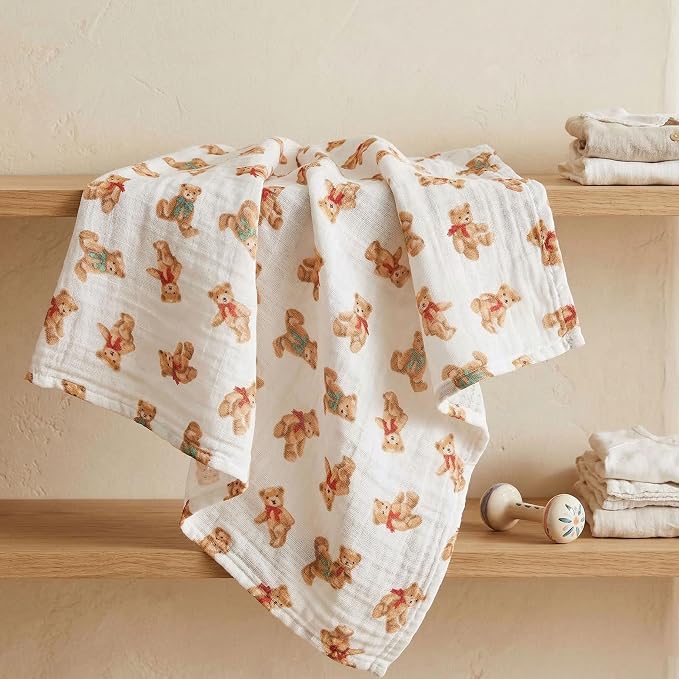 GLLQUEN BABY Receiving Blankets Muslin Swaddle Blanket - Image 8