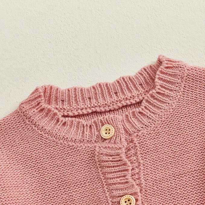 Baby Girl Cardigan Long Sleeve Button Up Sweater Toddler Girl Fall Outfits - Image 4