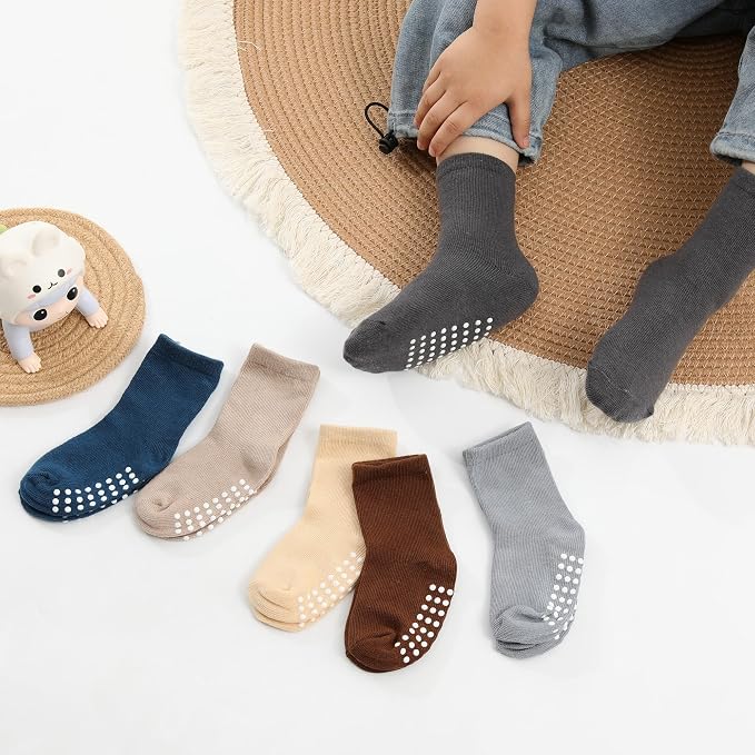 Baby Toddlers Crew Socks with Non-Slip Grip 12 Pack Cotton Stretch Socks | Soft - Image 6