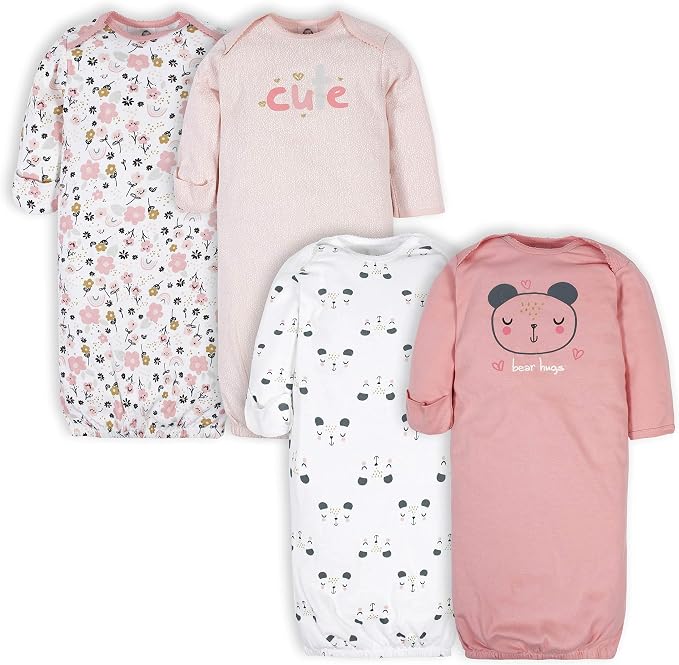 Gerber Baby Girls' 4-pack Sleeper Gown by Gerber