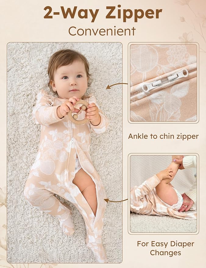 Yoofoss Baby Sleepers Baby Girl Clothes 100% Organic Cotton Pajamas - Image 4
