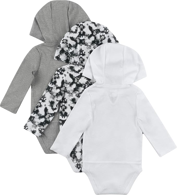 Hanes Baby Long Sleeve Bodysuit, Ultimate Bodysuit Hoodie Boys & Girls - Image 2