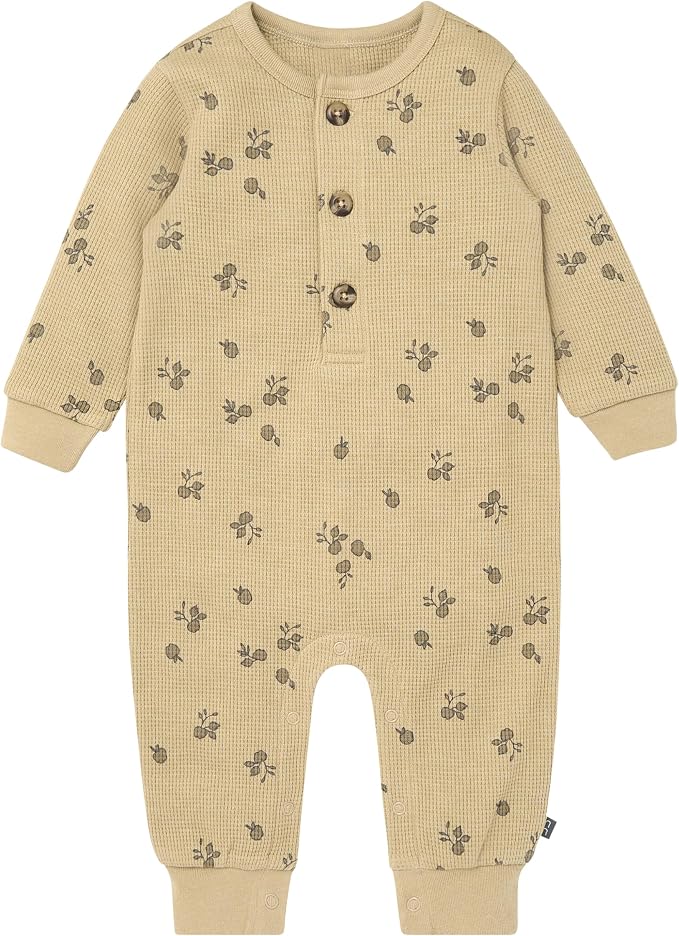 Modern Moments by Gerber Baby Henley Waffle Knit Romper by ModernMomentsbyGerber