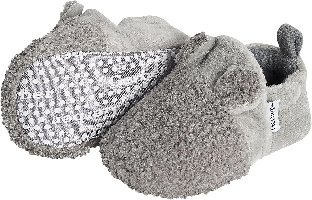 Gerber Baby Girls Fleece Lined Non Skid Soft Slipper Booties - Image 3