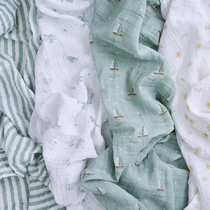 aden + anais Boutique Organic Swaddle Blanket 4-Pack – 100% Organic Cotton - Image 4