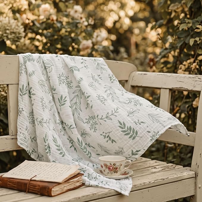 Muslin Receiving Blankets 5 Pack, Soft Swaddle Wraps - Image 8