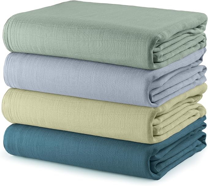 Comfy Cubs Muslin Swaddle Blankets Pack of 4, 47 x 47 Inches, Soft Cotton Baby by ComfyCubs