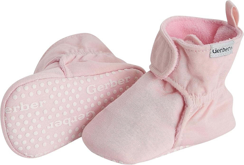 Gerber Baby Fleece Lined Wrap Fasten Non Skid Soft Slipper Booties - Image 3