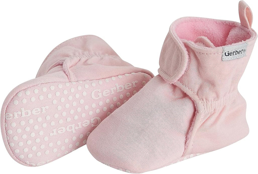 Gerber Baby Fleece Lined Wrap Fasten Non Skid Soft Slipper Booties - Image 3
