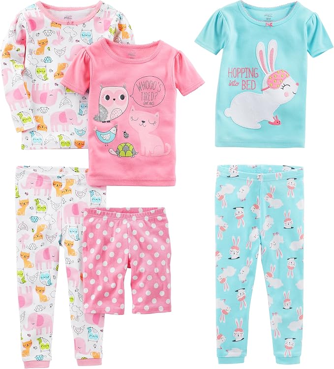 Simple Joys by Carter's Girls 6-piece Snug Fit Cotton Pajama Set by SimpleJoysbyCarters