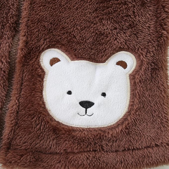 Newborn Infant Baby Boys Girls Cartoon Fleece Hooded Jacket Coat - Image 4