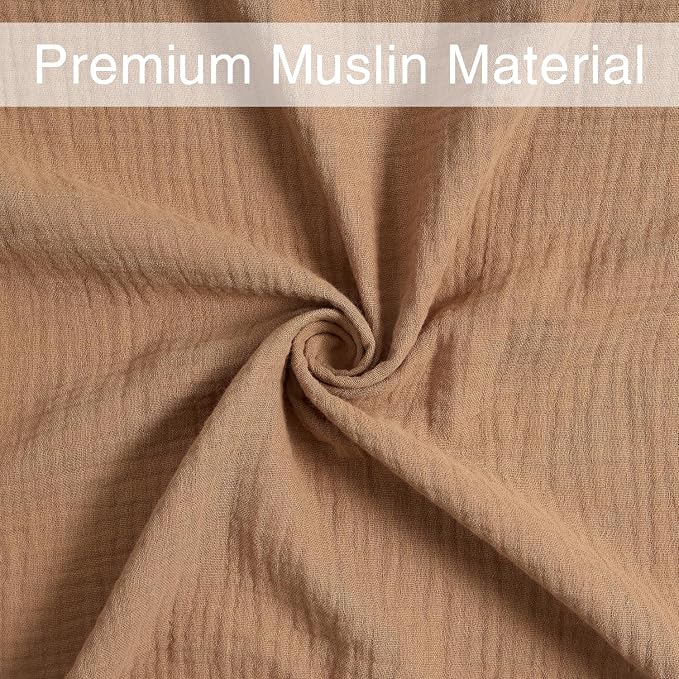 Meracorallo Muslin Swaddle Blanket, 100% Cotton Receiving Blanket, Tan | Soft - Image 5