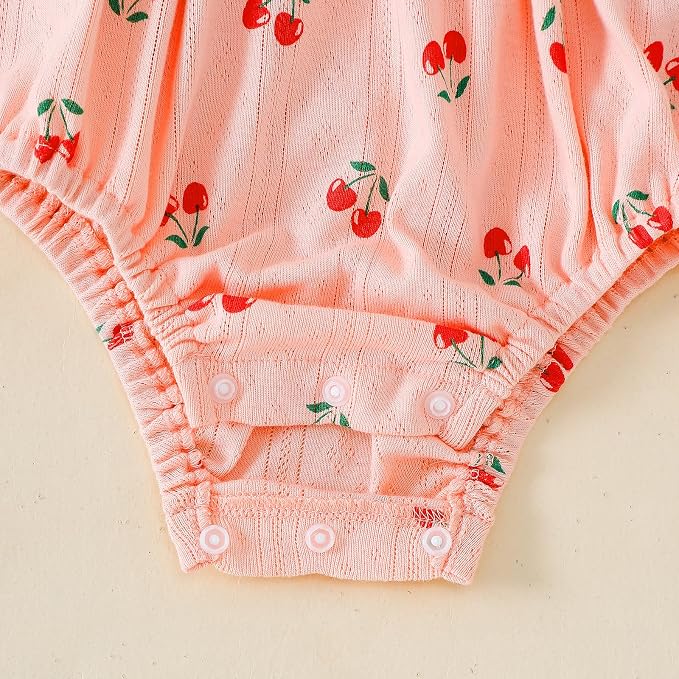 ROMPERINBOX Baby Girl Bodysuit Cotton Spaghetti Strap Sleeveless Onsies Summer - Image 5