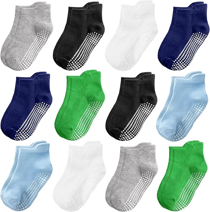 Tphon Non Slip Toddler Socks 12 Pairs Kids Grip Sock by TPHON