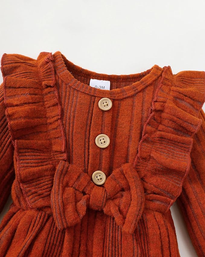 Mioglrie Newborn Baby Girl Clothes 1 Piece Infant Fall Winter Romper Outfit | - Image 4