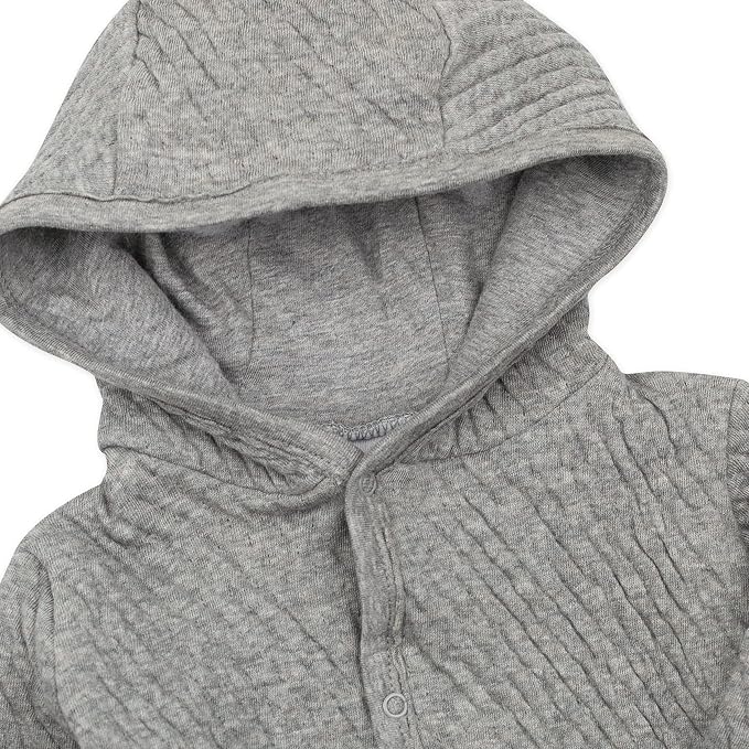 HonestBaby Matelasse Snap-Front Hooded Jacket Organic Cotton - Image 2