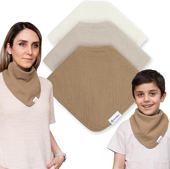 Bandana Bibs with 3 Waterproof Lining Organic Cotton Drool Bibs by Drybble