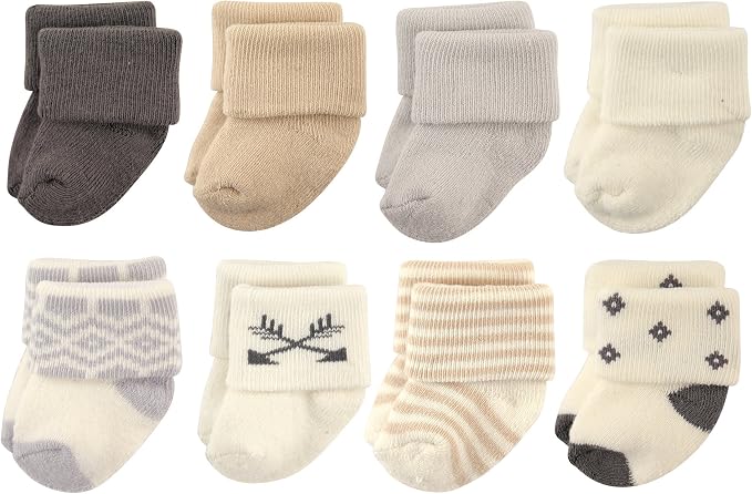 Hudson Baby Baby 8-pack Cotton Rich Newborn and Terry Socks - Image 2
