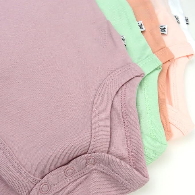 HonestBaby baby-girls 5-pack Short Sleeve Bodysuits One-piece 100% Organic - Image 4
