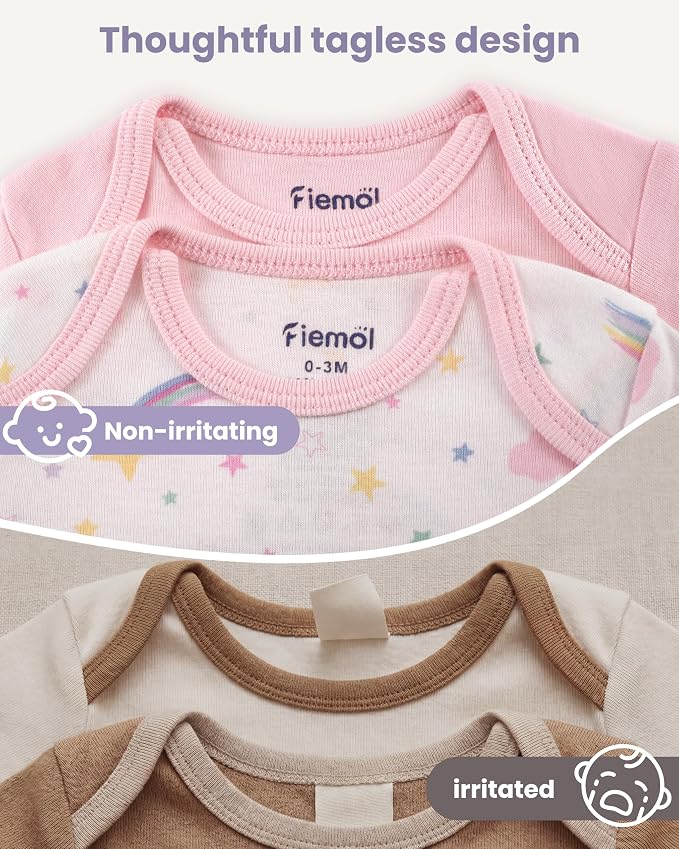 Baby Bodysuits Newborn 100% Cotton, Soft Short Sleeve Toddler Infant Cute Body - Image 4