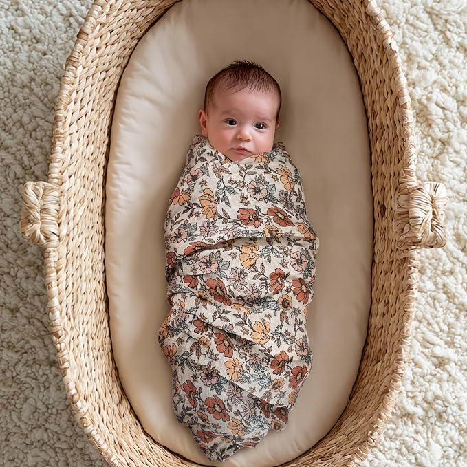 Muslin Swaddle Blankets for Newborn, Cotton Receiving Blanket | 4 Pack 100% - Image 8