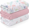 Muslin Swaddle Blankets for Newborn, 3 Pack Breathable Soft Receiving Blanket by LYRICHOMBABY