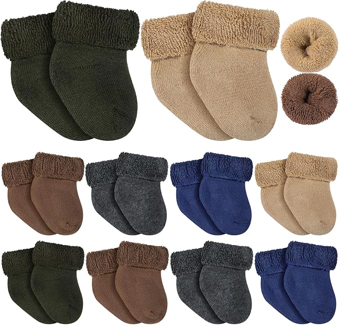 Twistover 10 Pairs Preemie Cotton Turn Cuff Socks by Twistover