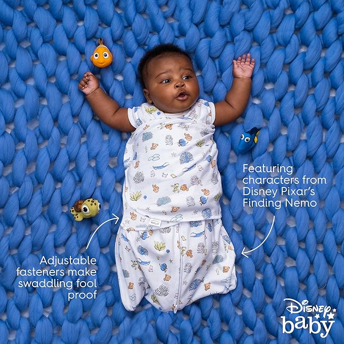 HALO Disney Baby Finding Nemo 100% Cotton Sleepsack Swaddle, 3-Way Adjustable - Image 4