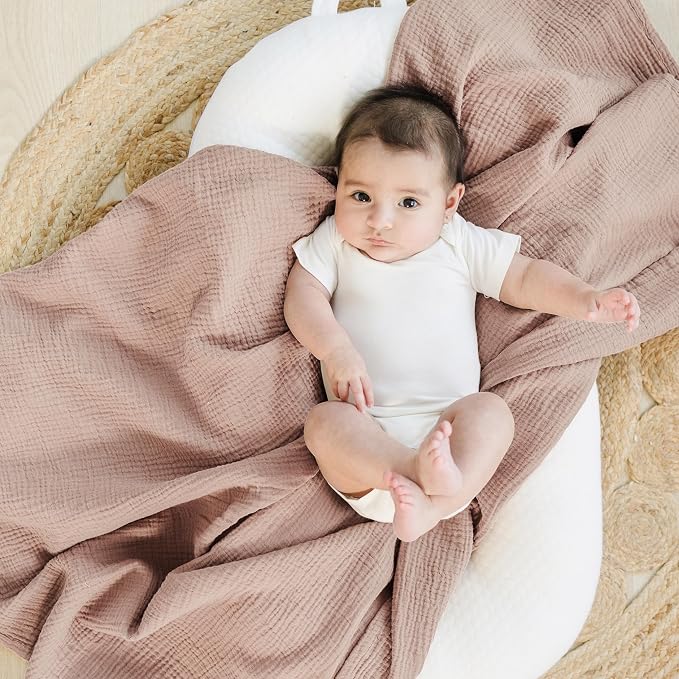 Konssy Muslin Swaddle Blankets, 100% Cotton Receiving Blankets, Soft & - Image 2