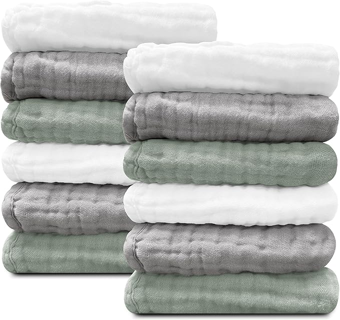Sunny zzzZZ Baby Muslin Washcloths -100% Cotton Muslin Soft Baby Bath Wash by Sunny+zzzZZ