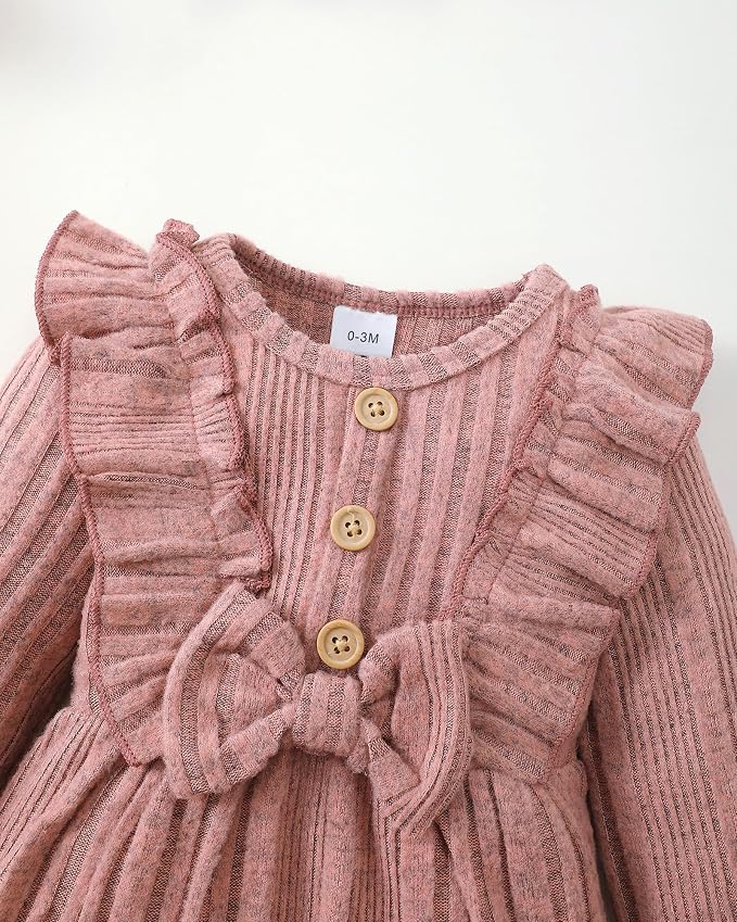 Mioglrie Newborn Baby Girl Clothes 1 Piece Infant Fall Winter Romper Outfit | - Image 4