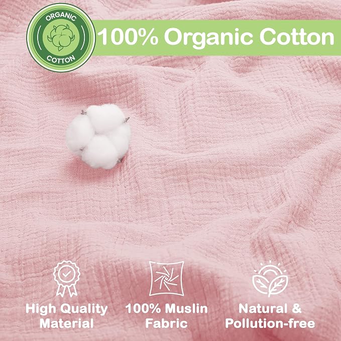 100% Organic Cotton 3 PK Baby Swaddle Blanket Unisex Gift 38x40 in | Oeko-TEX - Image 3