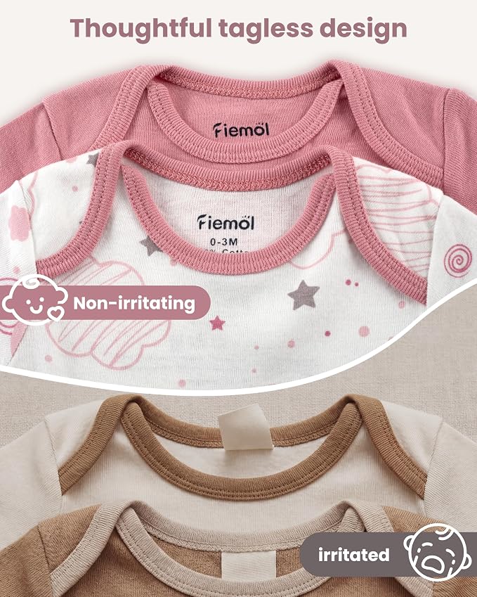 Baby Bodysuits Newborn 100% Cotton, Soft Short Sleeve Toddler Infant Cute Body - Image 4