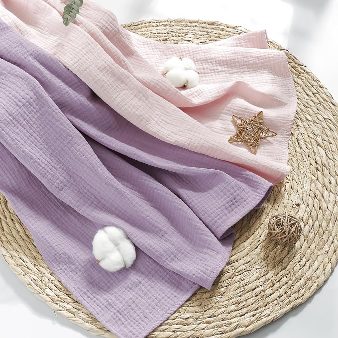 Susurration Muslin Receiving Blanket, 100% Cotton Swaddle Blankets - Image 3