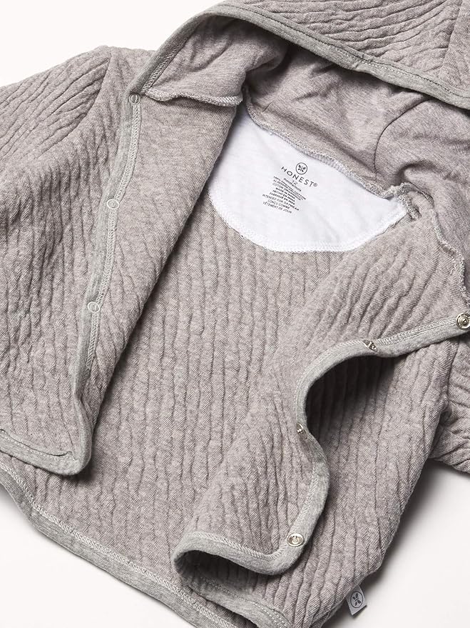 HonestBaby Matelasse Snap-Front Hooded Jacket Organic Cotton - Image 3