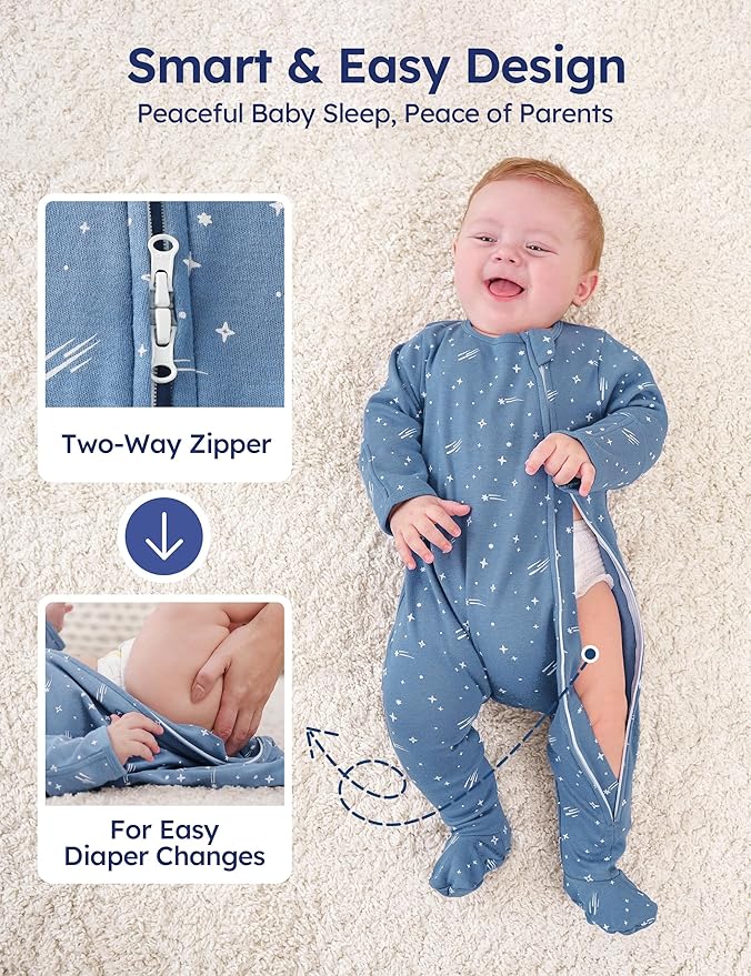 Unnivoll Baby Sleepers 100% Cotton Baby Pajamas Baby Boys Girls Clothes | - Image 3