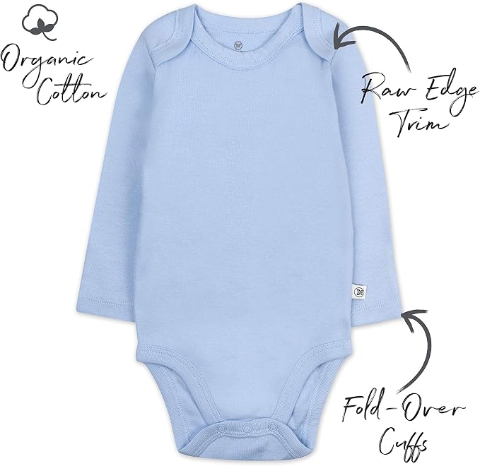 HonestBaby baby-girls 5-pack Long Sleeve Bodysuits One Piece 100% Organic Cotton - Image 2