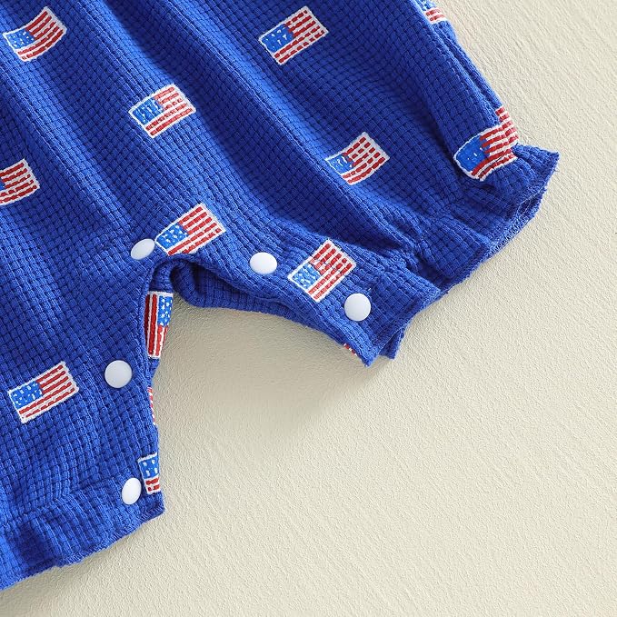 YINGISFITM Newborn Baby Girl Summer Clothes Short Sleeve Bubble Romper Bow - Image 9