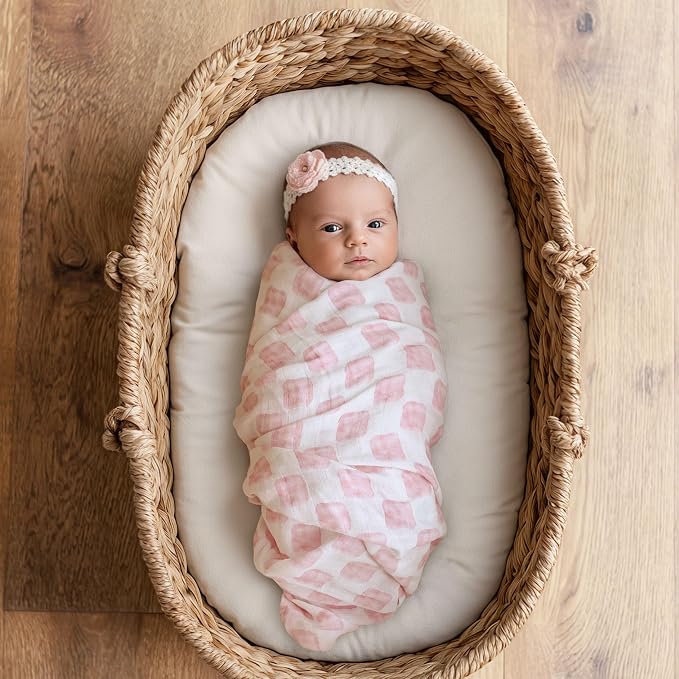 Muslin Swaddle Blankets for Newborn, Cotton Receiving Blanket | 4 Pack 100% - Image 8