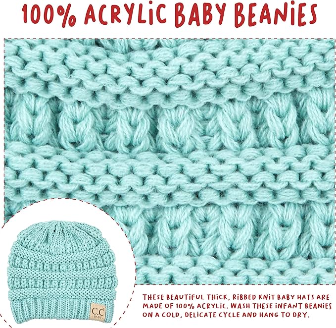 Funky Junque Baby Winter Hat – Cute Newborn Hats, Cozy Warm Infant Beanie, Soft Knit Stocking Stuffer for Babies 0–12 Months