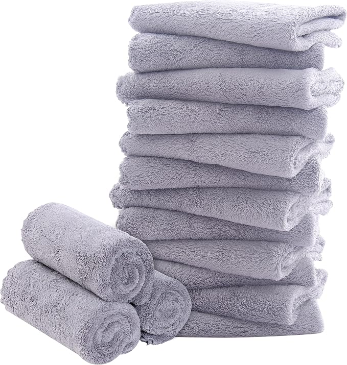 16 Pack Baby Washcloths by BAMBOOQUEEN