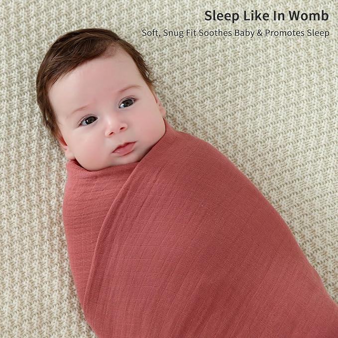 POMISO Muslin Swaddle Blankets for Boys & Girls, Newborn Receiving Blankets - Image 7