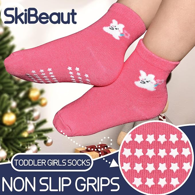 SkiBeaut Baby Toddlers Girls Socks, 12 Pairs Non Slip Kids Grips Toddler Grippy - Image 2