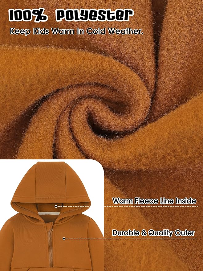 Cooraby 3 Packs Baby and Toddler Boys Long Sleeve Full-Zip Hoodies Infant - Image 4