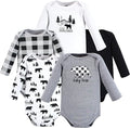 Hudson Baby baby-boys Cotton Long-sleeve Bodysuits 5-pack by HudsonBaby