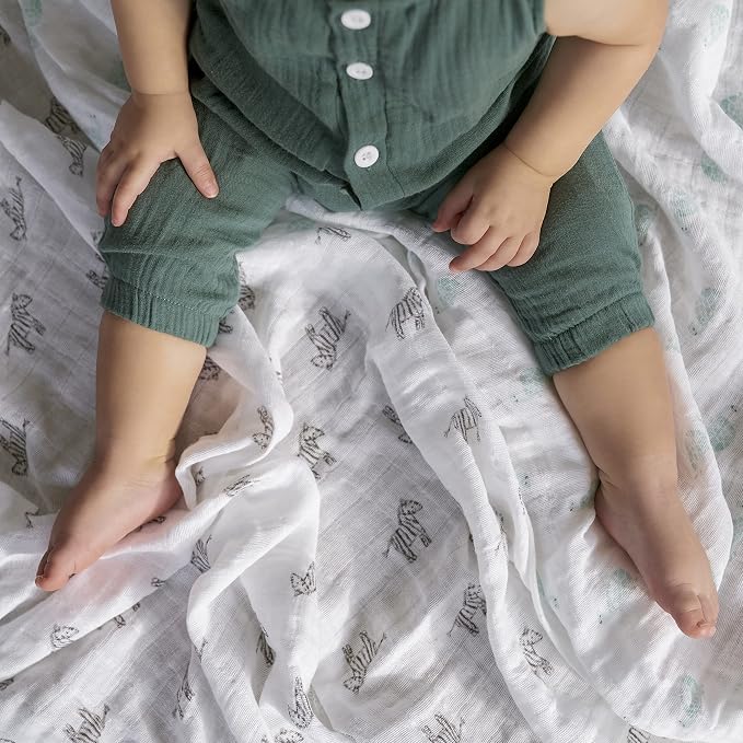 aden + anais Boutique Organic Swaddle Blanket 4-Pack – 100% Organic Cotton - Image 5
