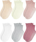 Girls Ruffle Socks Non-Slip Ankle Socks by Sooneeya
