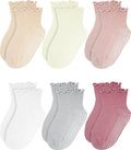 Girls Ruffle Socks Non-Slip Ankle Socks by Sooneeya