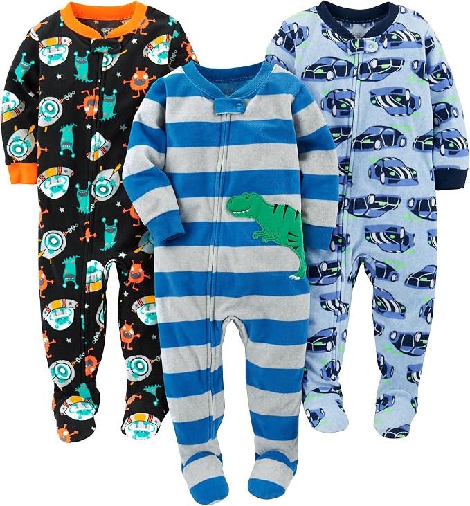 Simple Joys by Carter's Baby Boys Loose-Fit Flame Resistant Fleece Footed by SimpleJoysbyCarters
